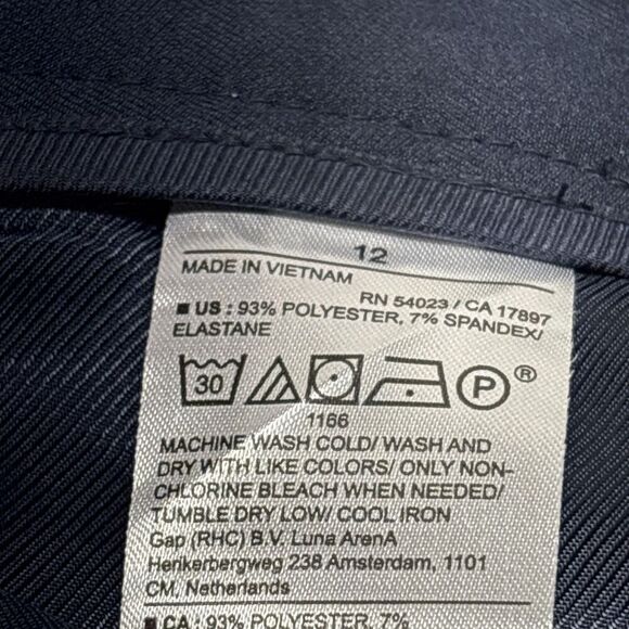 Banana Republic Dress Pants Womens 12 Sculpted Stretch Straight Navy high Rise - Picture 4 of 7